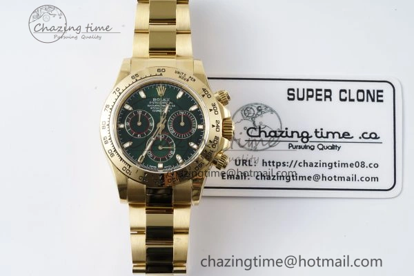 TopPick Daytona 116508 QF 1:1 Best Edition Green Dial on YG Bracelet SA4130 V 1761