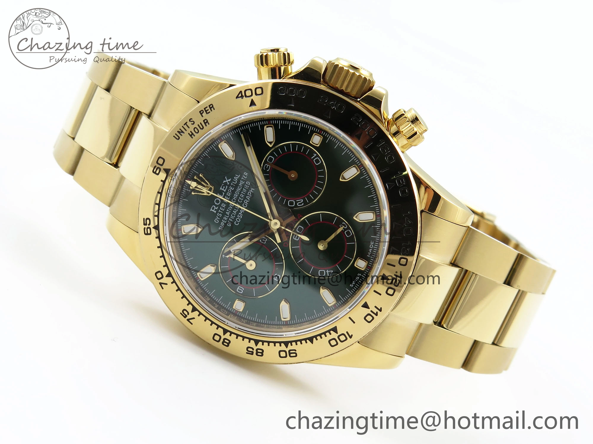 Daytona 116508 QF 1:1 Best Edition Green Dial on YG Bracelet SH4130 V3 (Gain Weight) FastDry 1724