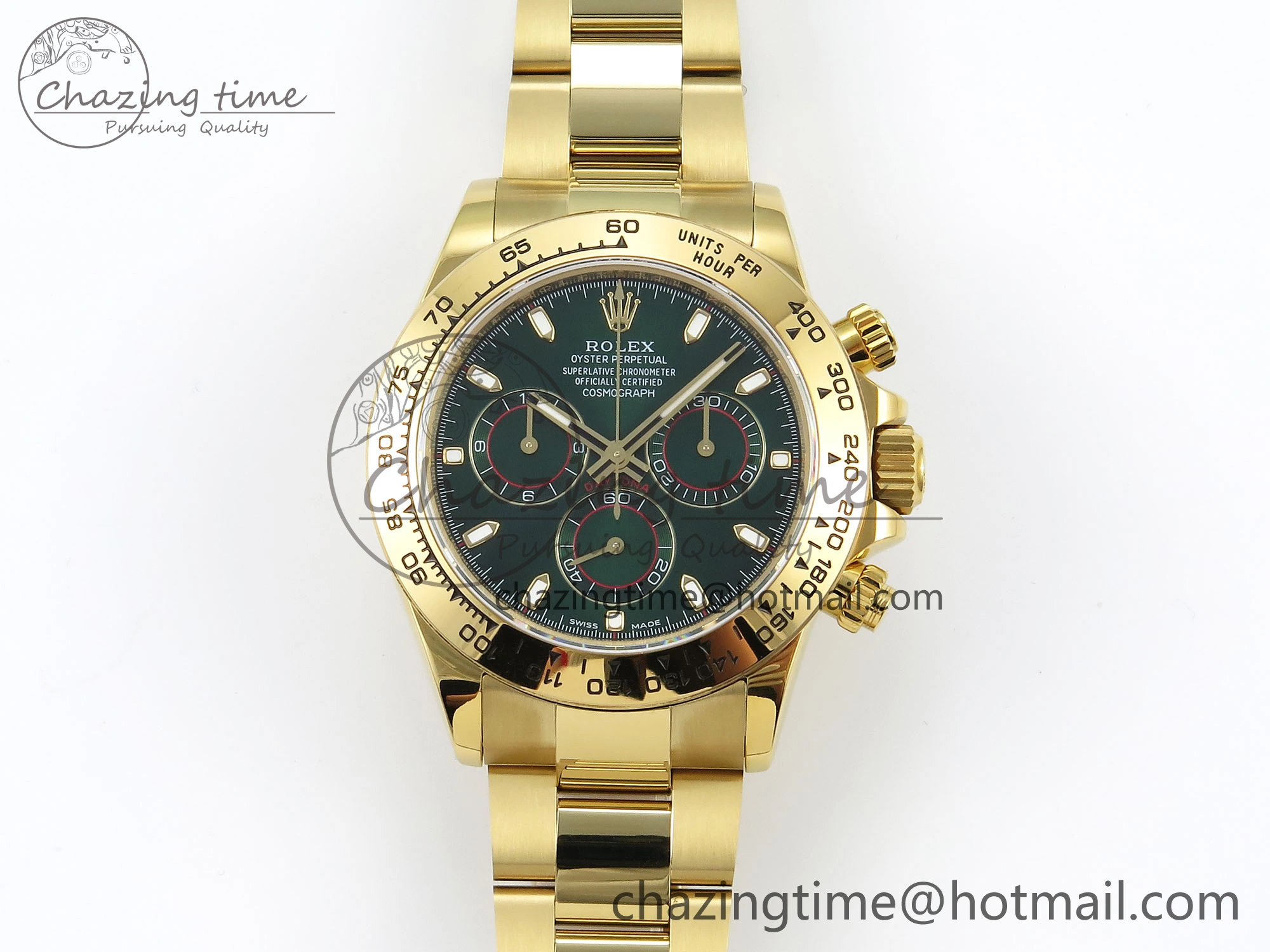 Daytona 116508 QF 1:1 Best Edition Green Dial on YG Bracelet SH4130 V3 (Gain Weight) FastDry 1724