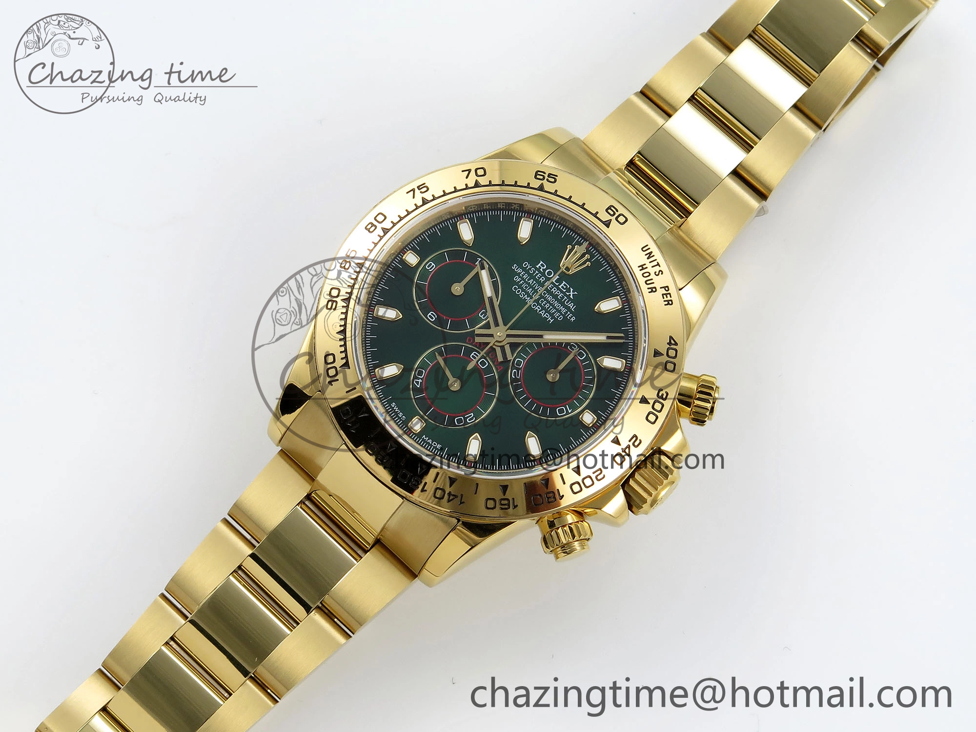 Daytona 116508 QF 1:1 Best Edition Green Dial on YG Bracelet SH4130 V3 (Gain Weight) FastDry 1724