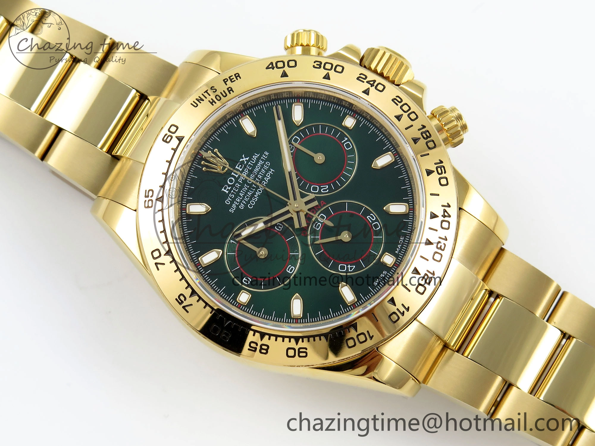 Daytona 116508 QF 1:1 Best Edition Green Dial on YG Bracelet SH4130 V3 (Gain Weight) FastDry 1724