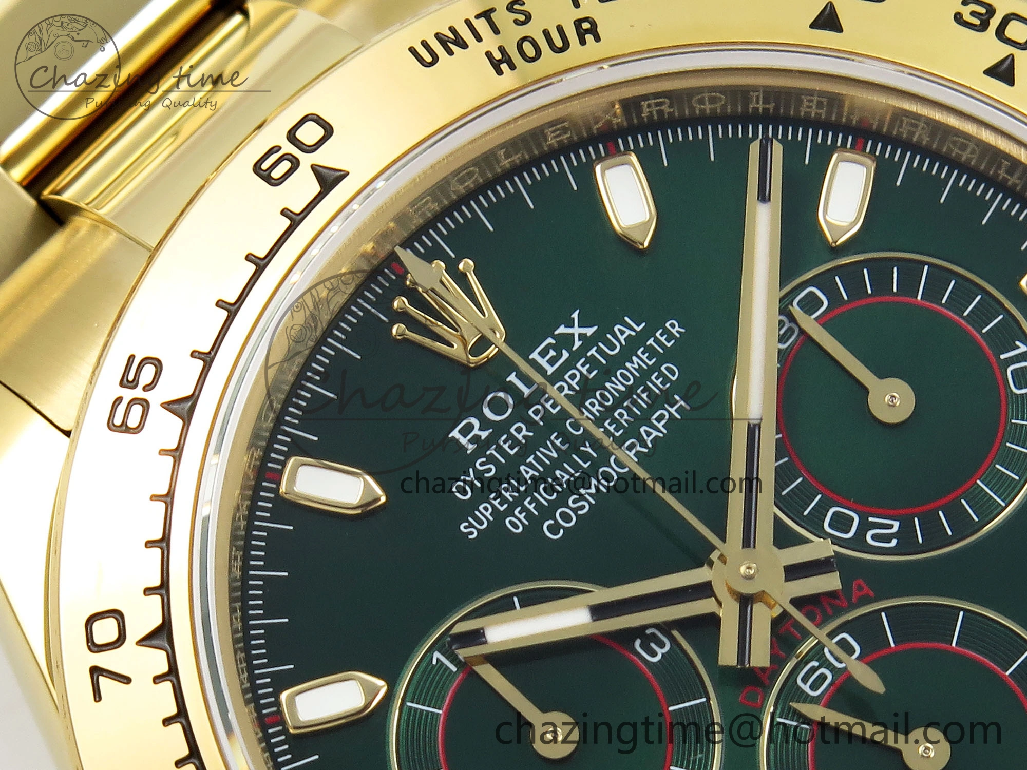 Daytona 116508 QF 1:1 Best Edition Green Dial on YG Bracelet SH4130 V3 (Gain Weight) FastDry 1724