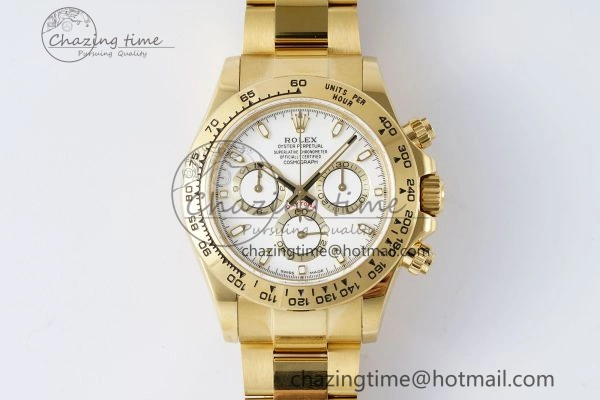 SunProtective Daytona 116508 QF 1:1 Best Edition White Dial on YG Bracelet SA4130 V 1762