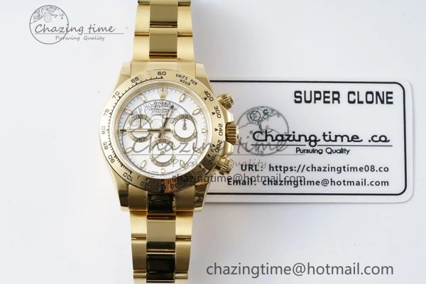SunProtective Daytona 116508 QF 1:1 Best Edition White Dial on YG Bracelet SA4130 V 1762