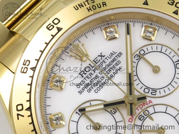 Daytona 116508 QF 1:1 Best Edition White Diamonds Dial on YG Bracelet SH4130 V3 (Gain Weight) Unisex 1722