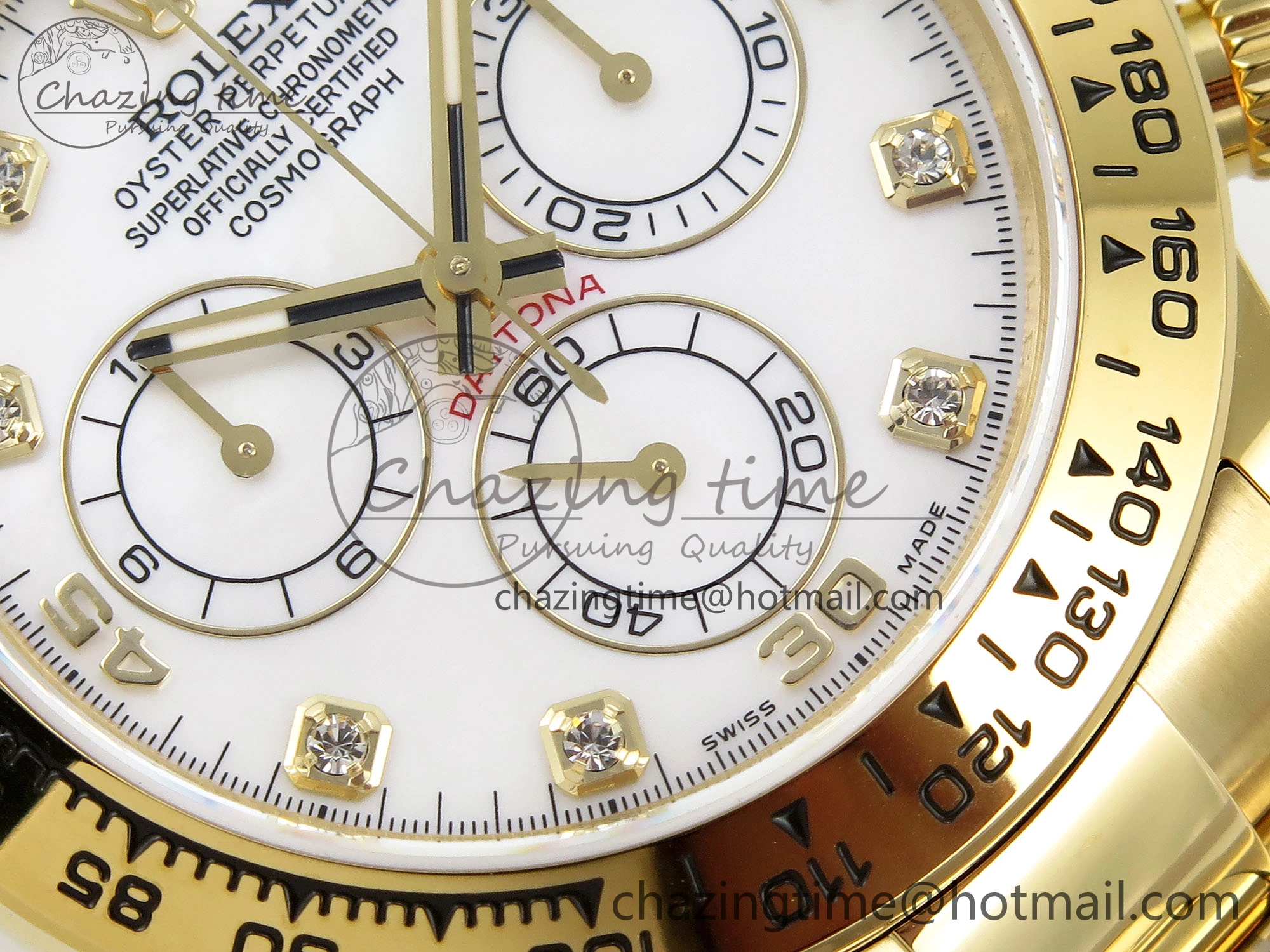 Daytona 116508 QF 1:1 Best Edition White Diamonds Dial on YG Bracelet SH4130 V3 (Gain Weight) Unisex 1722