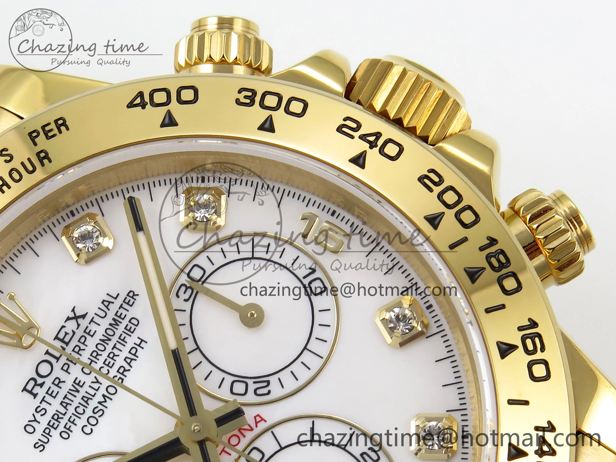 Daytona 116508 QF 1:1 Best Edition White Diamonds Dial on YG Bracelet SH4130 V3 (Gain Weight) Unisex 1722