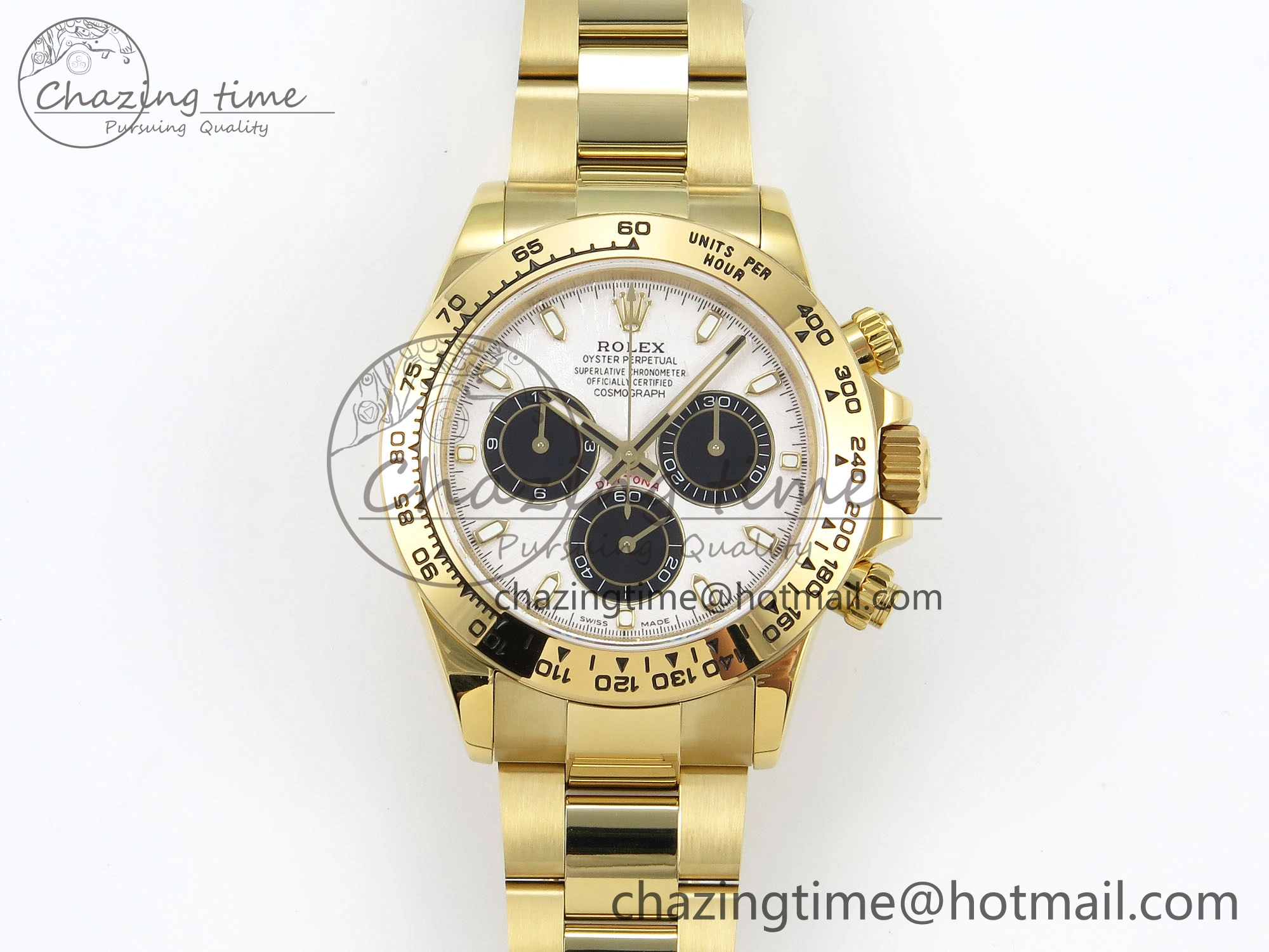 Daytona 116508 QF 1:1 Best Edition White Black Dial on YG Bracelet SH4130 V3 (Gain Weight) QuickDry 1723
