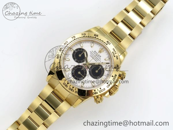 Daytona 116508 QF 1:1 Best Edition White Black Dial on YG Bracelet SH4130 V3 (Gain Weight) QuickDry 1723