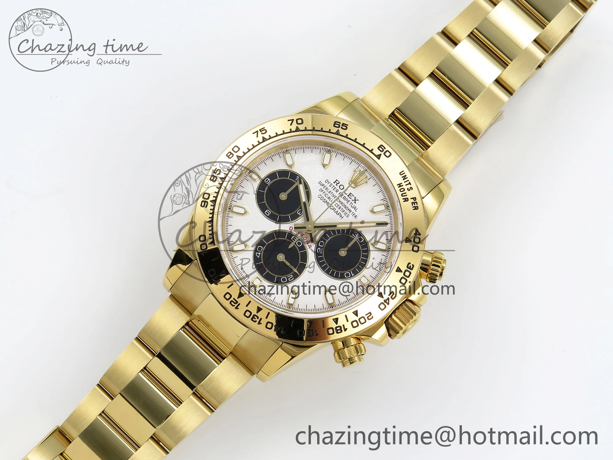 Daytona 116508 QF 1:1 Best Edition White Black Dial on YG Bracelet SH4130 V3 (Gain Weight) QuickDry 1723