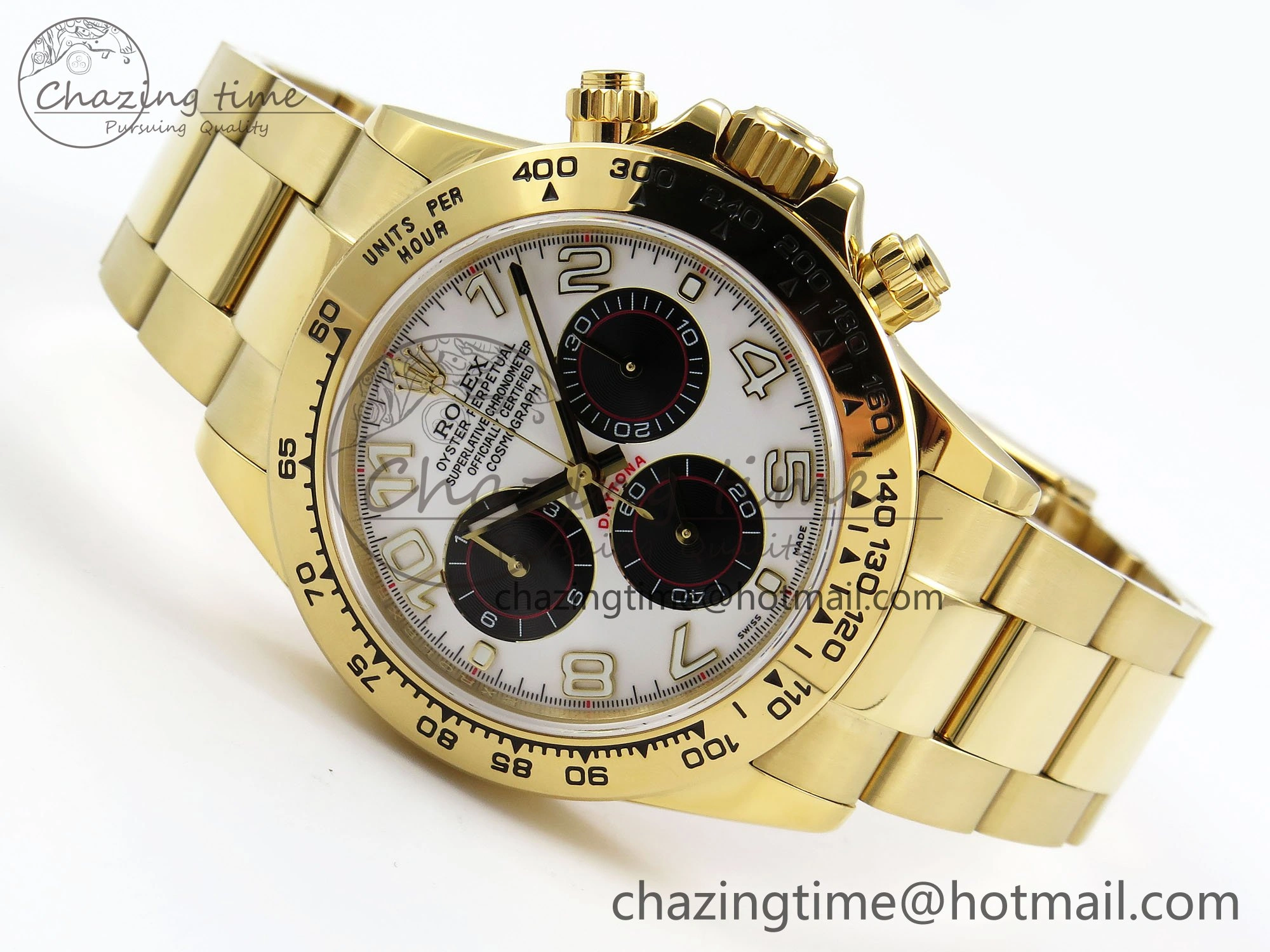 Daytona 116508 QF 1:1 Best Edition White Black Numeral Dial on YG Bracelet SH4130 V3 (Gain Weight) Affordable 1620