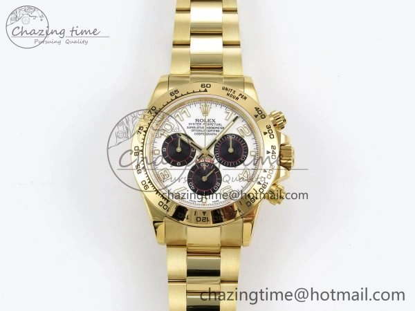 Daytona 116508 QF 1:1 Best Edition White Black Numeral Dial on YG Bracelet SH4130 V3 (Gain Weight) Affordable 1620