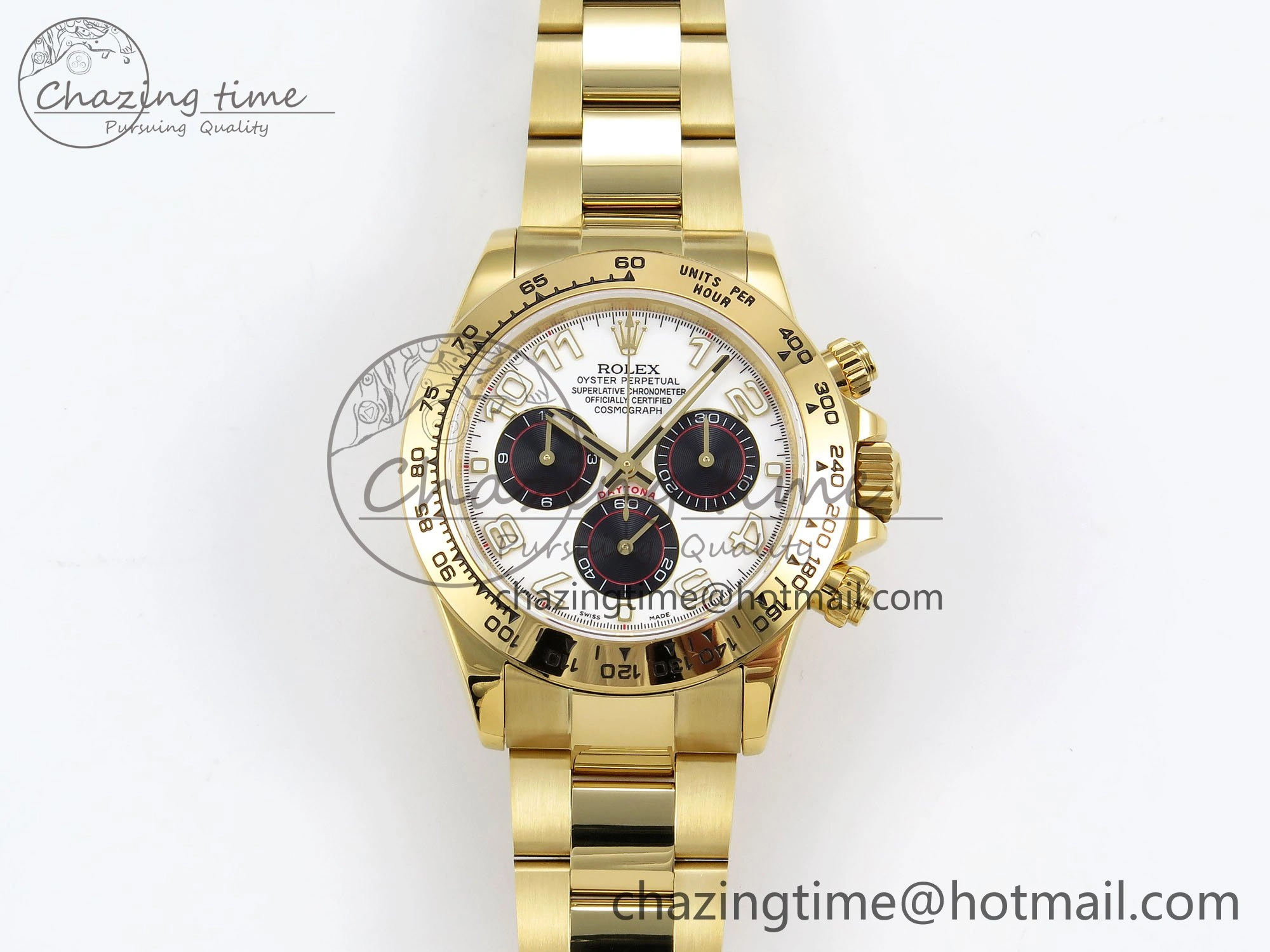 Daytona 116508 QF 1:1 Best Edition White Black Numeral Dial on YG Bracelet SH4130 V3 (Gain Weight) Affordable 1620