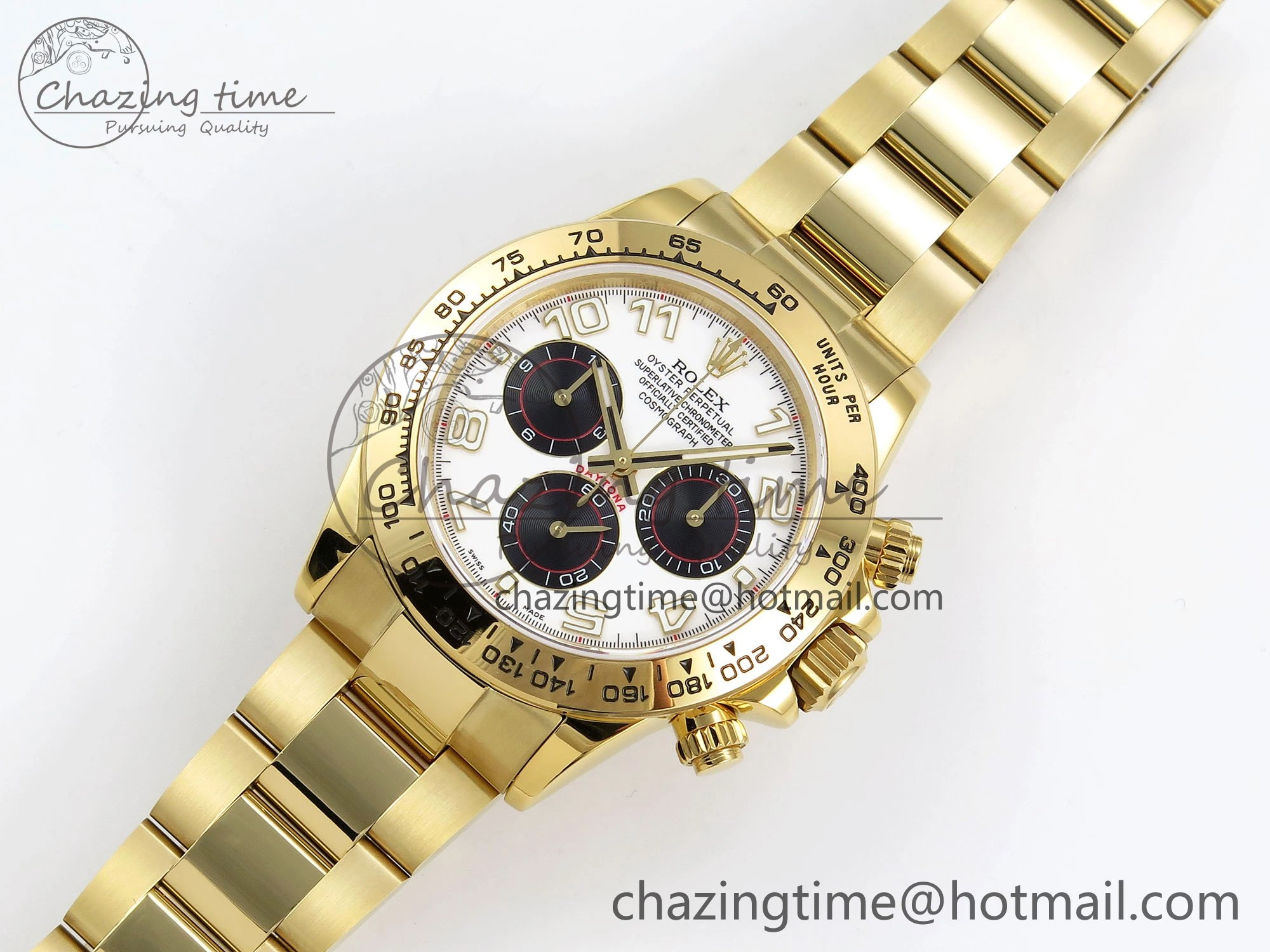 Daytona 116508 QF 1:1 Best Edition White Black Numeral Dial on YG Bracelet SH4130 V3 (Gain Weight) Affordable 1620