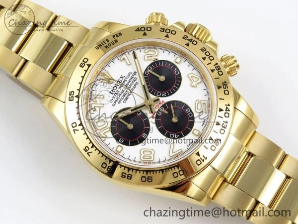 Daytona 116508 QF 1:1 Best Edition White Black Numeral Dial on YG Bracelet SH4130 V3 (Gain Weight) Affordable 1620