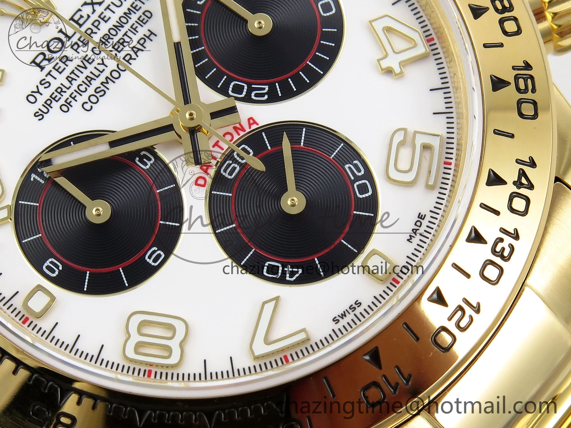 Daytona 116508 QF 1:1 Best Edition White Black Numeral Dial on YG Bracelet SH4130 V3 (Gain Weight) Affordable 1620
