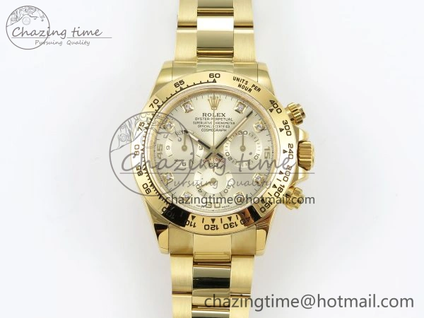 Daytona 116508 QF 1:1 Best Edition YG Diamonds Dial on YG Bracelet SH4130 V3 (Gain Weight) TimelessDesign 1721