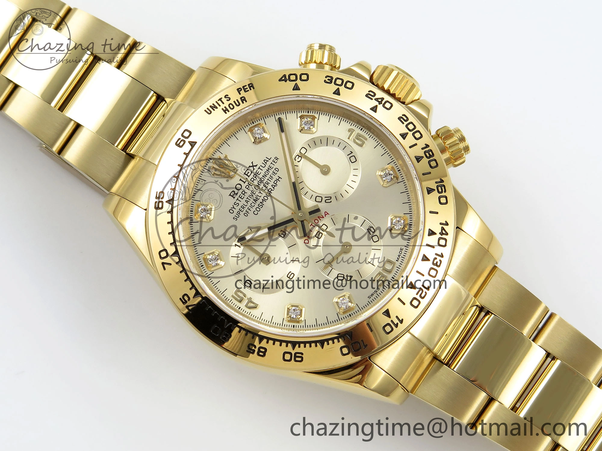 Daytona 116508 QF 1:1 Best Edition YG Diamonds Dial on YG Bracelet SH4130 V3 (Gain Weight) TimelessDesign 1721