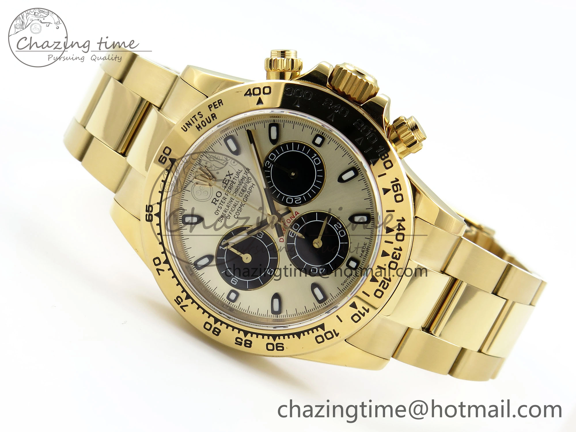 Daytona 116508 QF 1:1 Best Edition YG Black Dial on YG Bracelet SH4130 V3 (Gain Weight) Seasonal 1720