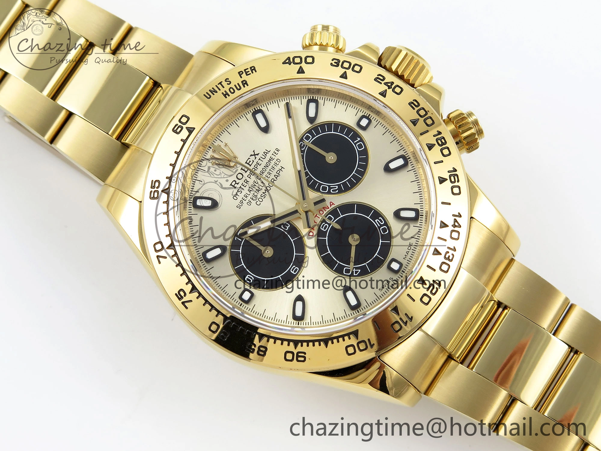 Daytona 116508 QF 1:1 Best Edition YG Black Dial on YG Bracelet SH4130 V3 (Gain Weight) Seasonal 1720