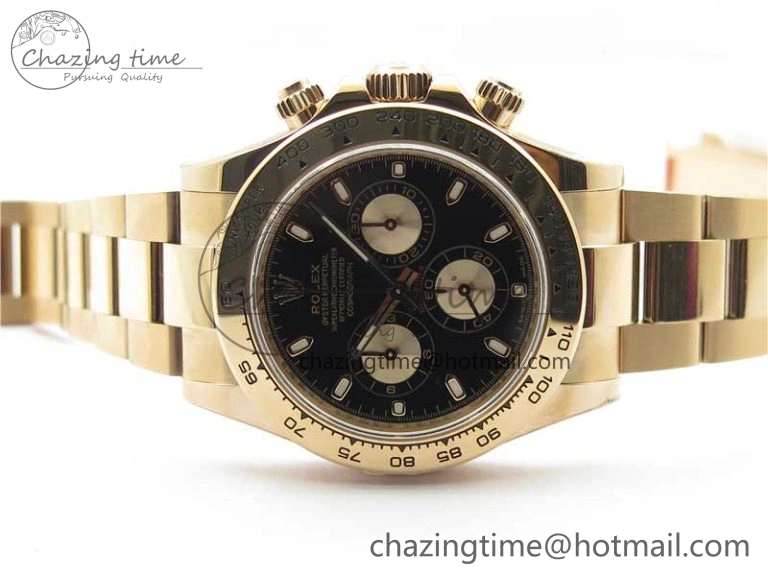 Daytona 116508 RG Noob 1:1 Best Edition 904L SS Case and Bracelet Black Dial SA MultiPurpose 2707