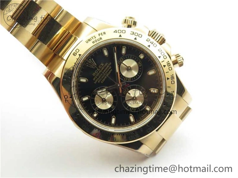 Daytona 116508 RG Noob 1:1 Best Edition 904L SS Case and Bracelet Black Dial SA MultiPurpose 2707