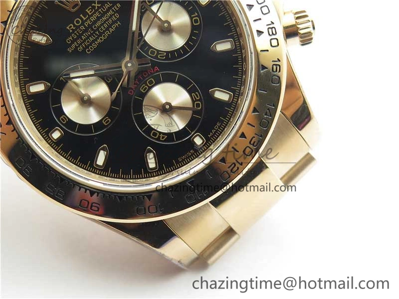 Daytona 116508 RG Noob 1:1 Best Edition 904L SS Case and Bracelet Black Dial SA MultiPurpose 2707