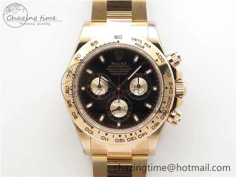 Daytona 116508 RG Noob 1:1 Best Edition 904L SS Case and Bracelet Black Dial SA MultiPurpose 2707