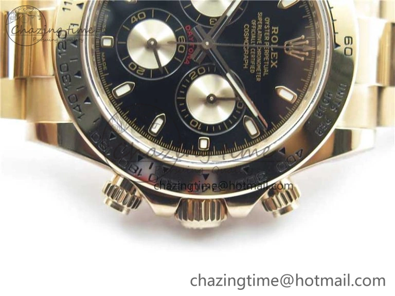 Daytona 116508 RG Noob 1:1 Best Edition 904L SS Case and Bracelet Black Dial SA MultiPurpose 2707