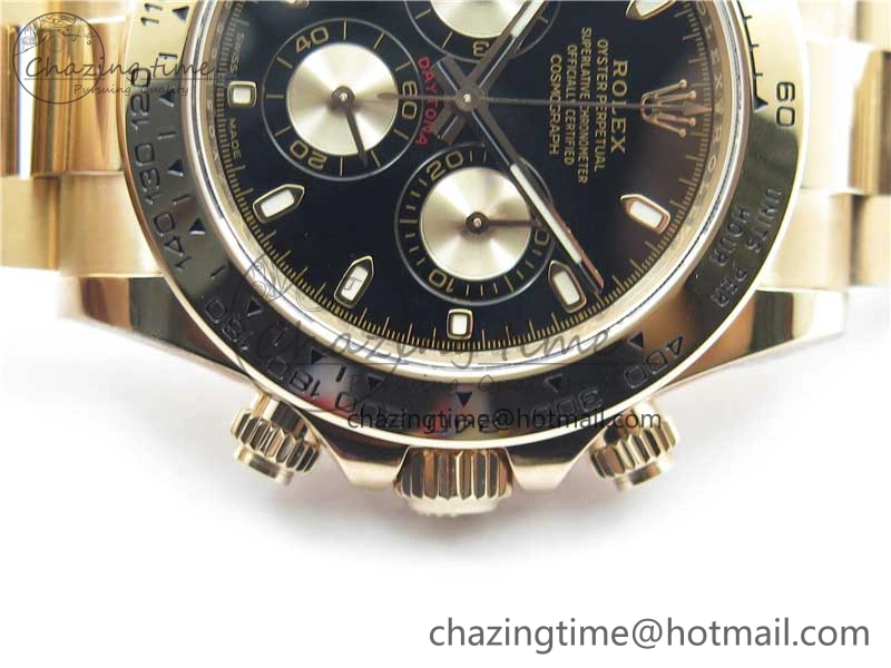 Daytona 116508 RG Noob 1:1 Best Edition 904L SS Case and Bracelet Black Dial SA MultiPurpose 2707