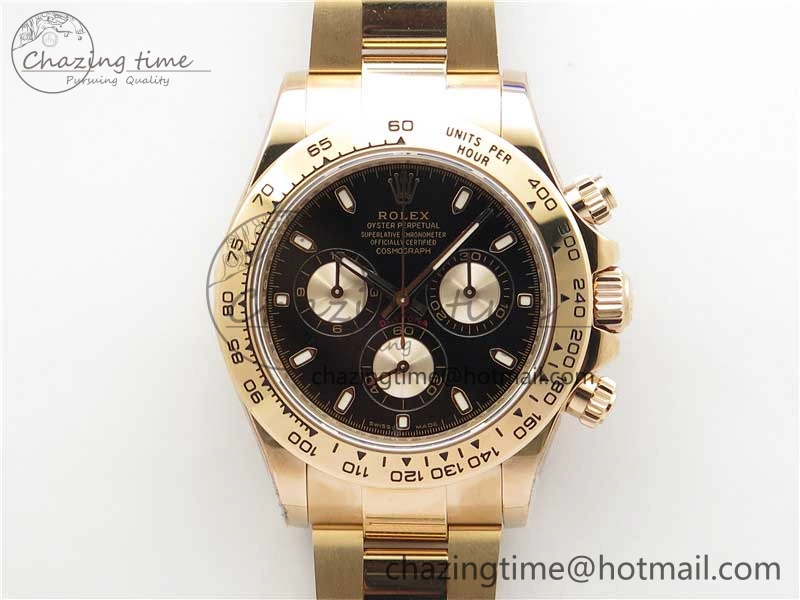 Daytona 116508 RG Noob 1:1 Best Edition 904L SS Case and Bracelet Black Dial SA MultiPurpose 2707