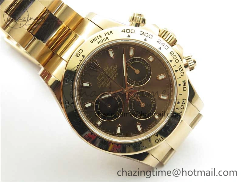 FastDry Daytona 116508 RG Noob 1:1 Best Edition 904L SS Case and Bracelet Brown Dial SA 2703