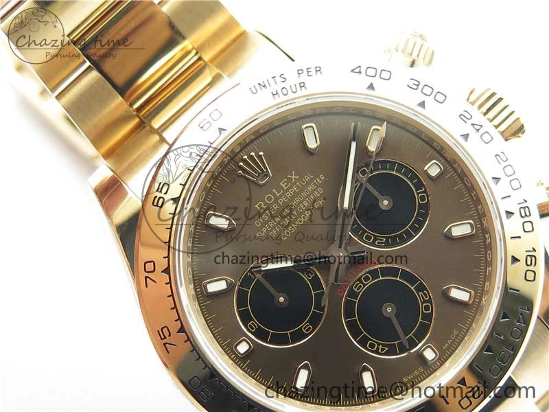 FastDry Daytona 116508 RG Noob 1:1 Best Edition 904L SS Case and Bracelet Brown Dial SA 2703