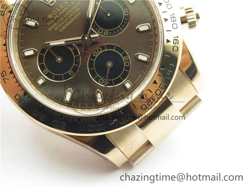 FastDry Daytona 116508 RG Noob 1:1 Best Edition 904L SS Case and Bracelet Brown Dial SA 2703