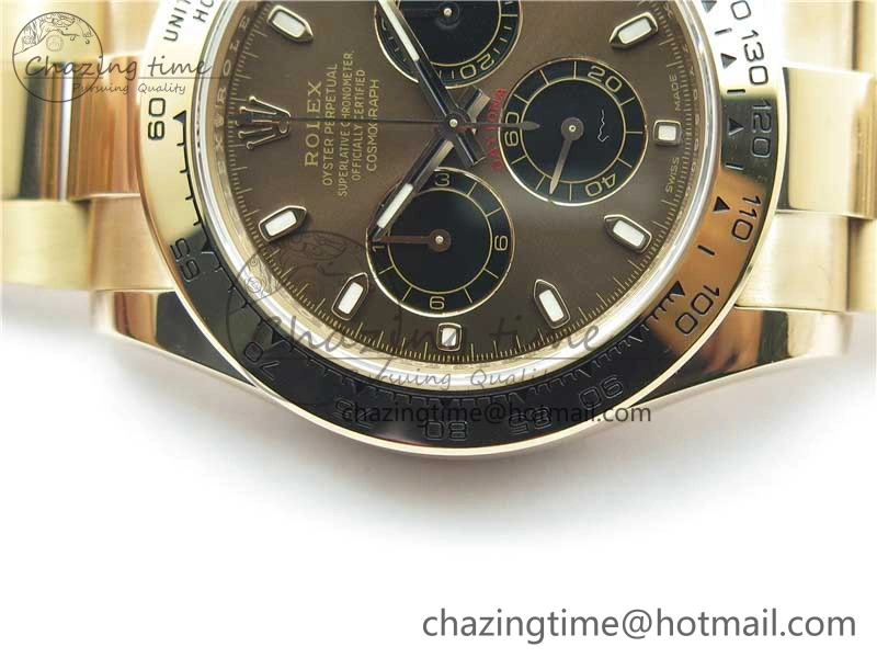 FastDry Daytona 116508 RG Noob 1:1 Best Edition 904L SS Case and Bracelet Brown Dial SA 2703