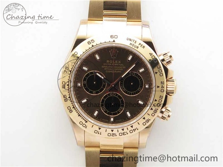 FastDry Daytona 116508 RG Noob 1:1 Best Edition 904L SS Case and Bracelet Brown Dial SA 2703