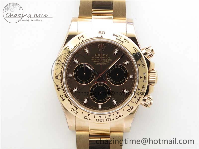 FastDry Daytona 116508 RG Noob 1:1 Best Edition 904L SS Case and Bracelet Brown Dial SA 2703