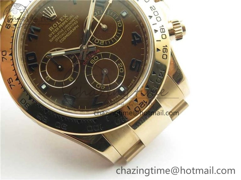 Neat Daytona 116508 RG Noob 1:1 Best Edition 904L SS Case and Bracelet RG Dial Numbers SA 2704