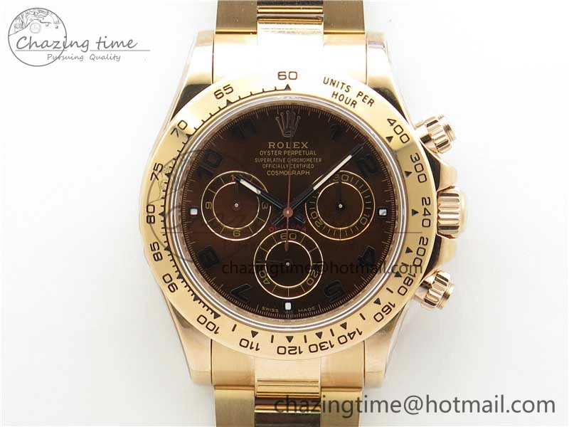 Neat Daytona 116508 RG Noob 1:1 Best Edition 904L SS Case and Bracelet RG Dial Numbers SA 2704
