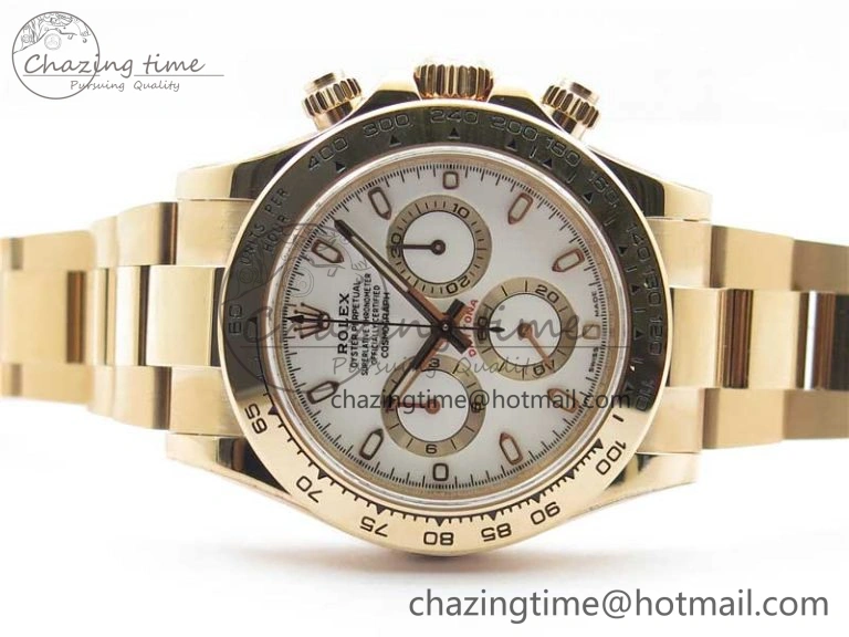 FastDry Daytona 116508 RG Noob 1:1 Best Edition 904L SS Case and Bracelet White Dial SA 2706