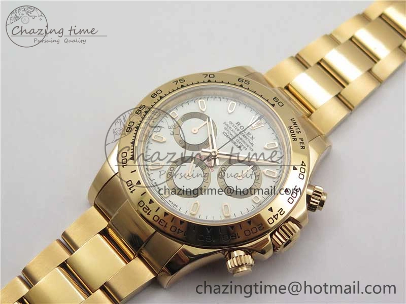 FastDry Daytona 116508 RG Noob 1:1 Best Edition 904L SS Case and Bracelet White Dial SA 2706
