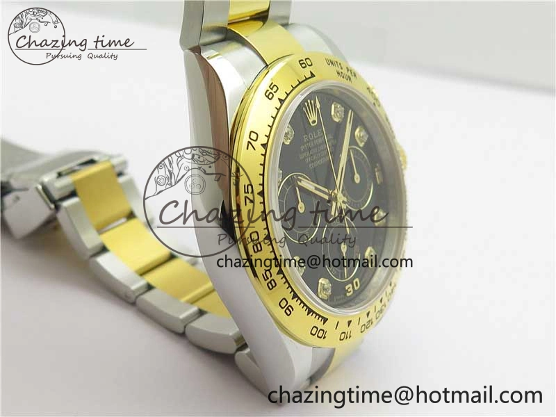 Daytona 116508 SS YG Noob 1:1 Best Edition 904L SS YG Case and Bracelet Black Crystal Dial SA Reliable 2629