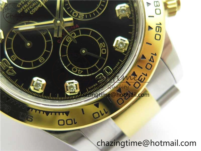 Daytona 116508 SS YG Noob 1:1 Best Edition 904L SS YG Case and Bracelet Black Crystal Dial SA Reliable 2629