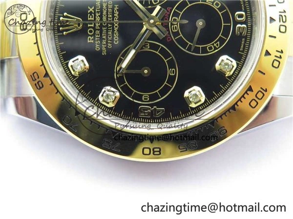 Daytona 116508 SS YG Noob 1:1 Best Edition 904L SS YG Case and Bracelet Black Crystal Dial SA Reliable 2629