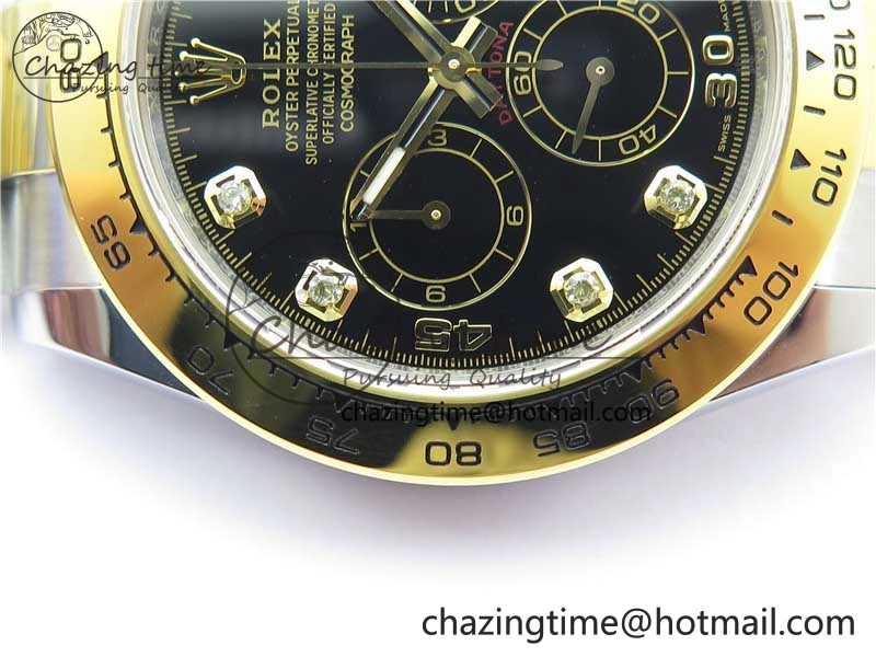 Daytona 116508 SS YG Noob 1:1 Best Edition 904L SS YG Case and Bracelet Black Crystal Dial SA Reliable 2629