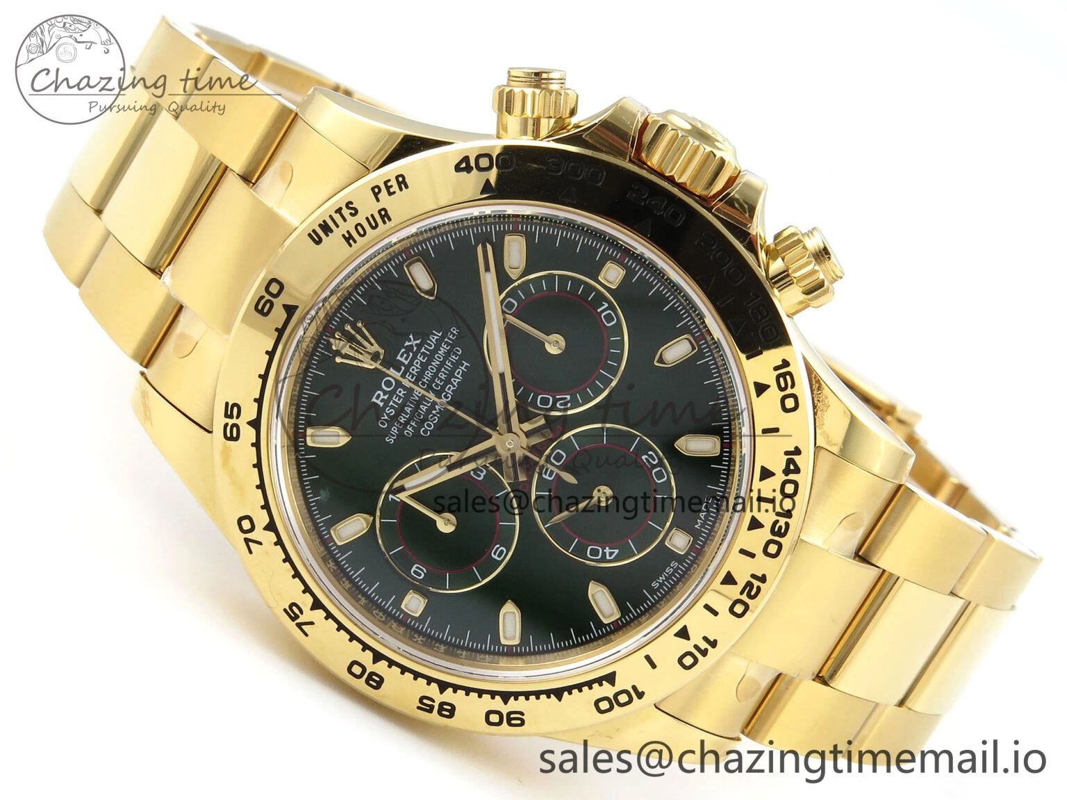 Chic Daytona 116508 VSF 1:1 Best Edition Green Dial Steel 904L on YG Bracelet DD 751