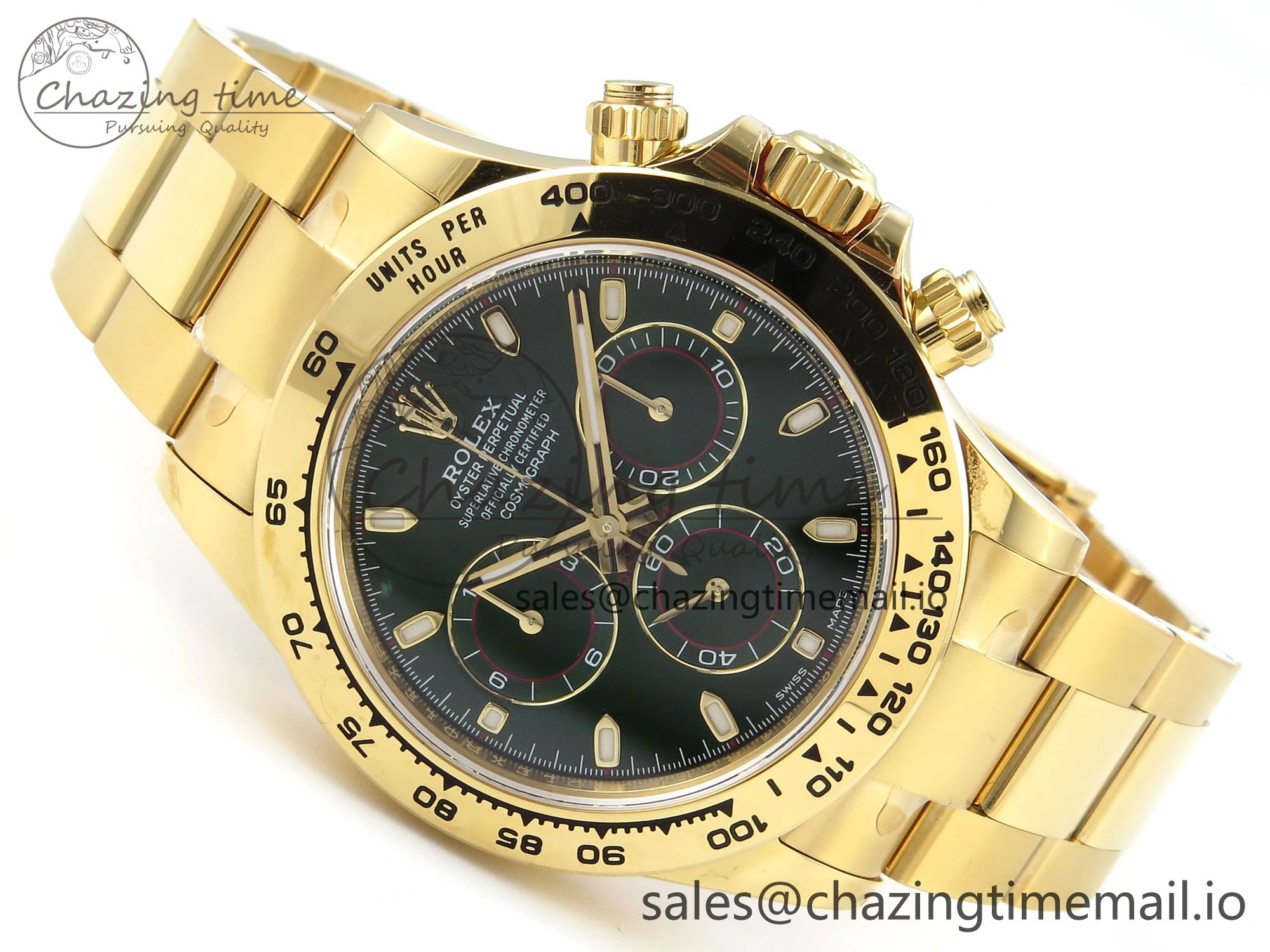 Chic Daytona 116508 VSF 1:1 Best Edition Green Dial Steel 904L on YG Bracelet DD 751