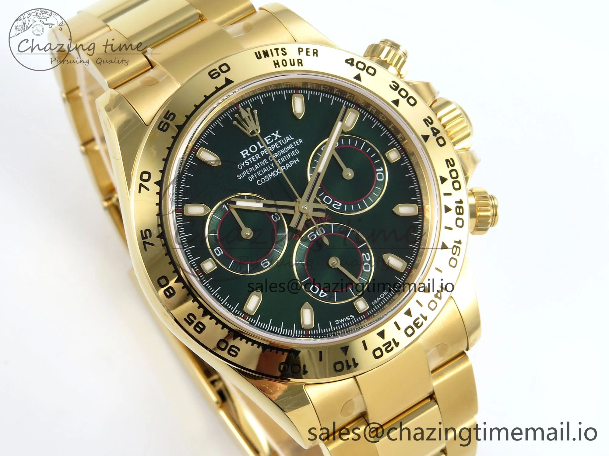 Chic Daytona 116508 VSF 1:1 Best Edition Green Dial Steel 904L on YG Bracelet DD 751