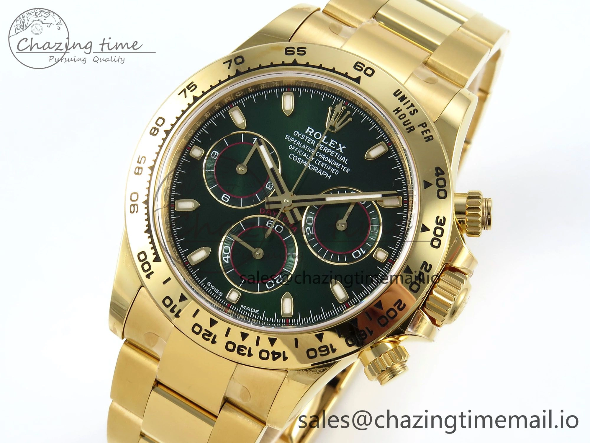 Chic Daytona 116508 VSF 1:1 Best Edition Green Dial Steel 904L on YG Bracelet DD 751