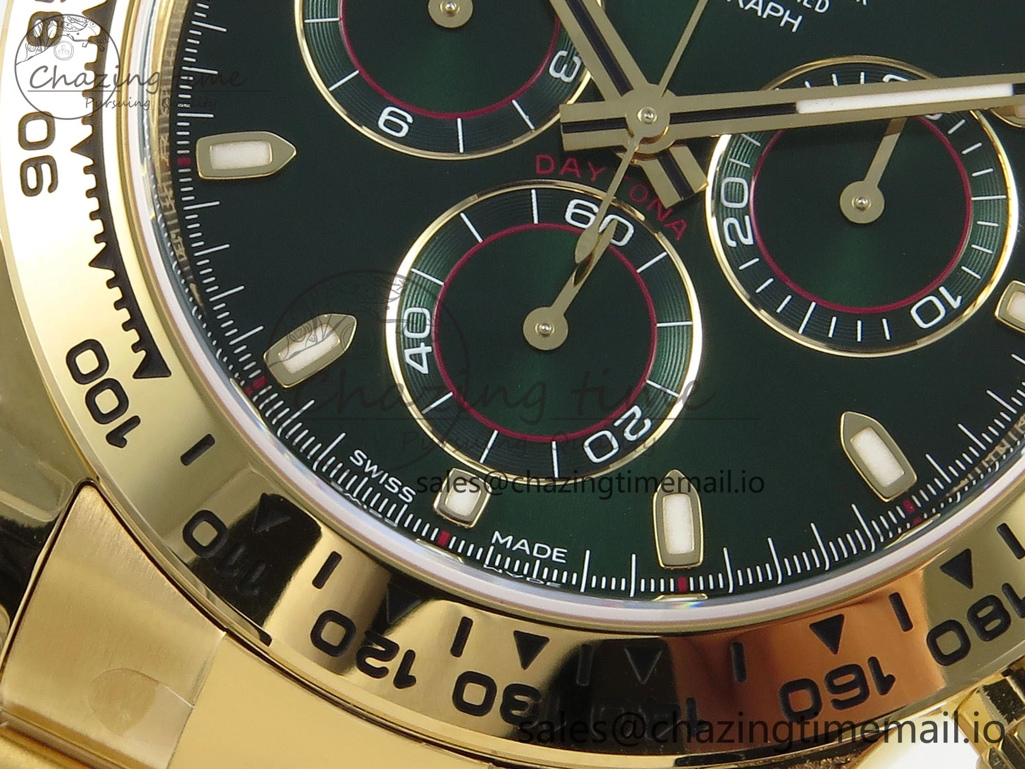 Chic Daytona 116508 VSF 1:1 Best Edition Green Dial Steel 904L on YG Bracelet DD 751